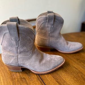 Tecovas Lucy booties: Taupe suede cowboy boots women’s size 8